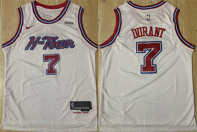 Men's Houston Rockets #7 Kevin Durant White 2024/25 Stitched Jersey